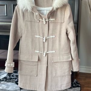 Coat with Hood & White Fur Trim